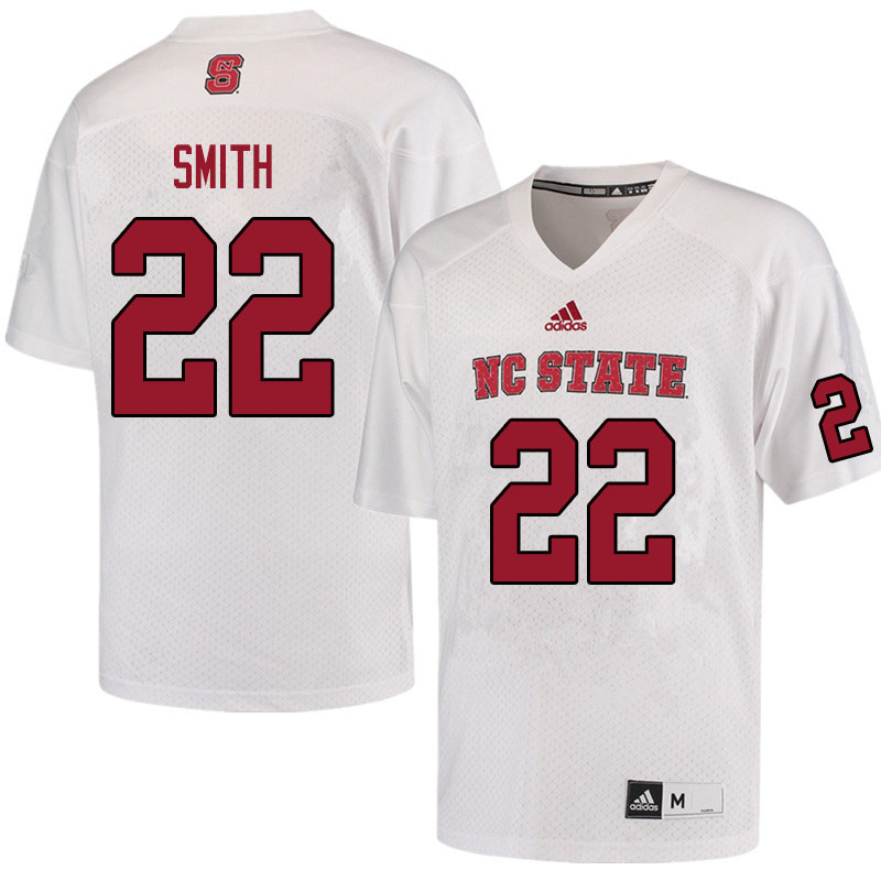 Men #22 Teshaun Smith NC State Wolfpack College Football Jerseys Sale-White
